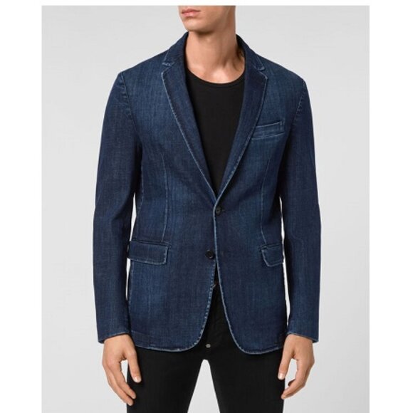 Philipp Plein Denim Blazer NWOT, Size 3XL runs small - Picture 1 of 17